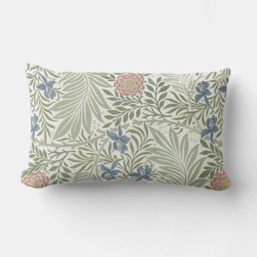 William Morris Larkspur Floral Wallpaper Lumbar Pillow