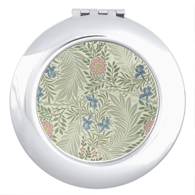 William Morris Larkspur Floral Wallpaper Makeup Mirror (Front)