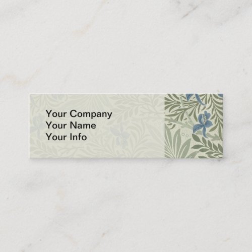 William Morris Larkspur Floral Wallpaper Mini Business Card