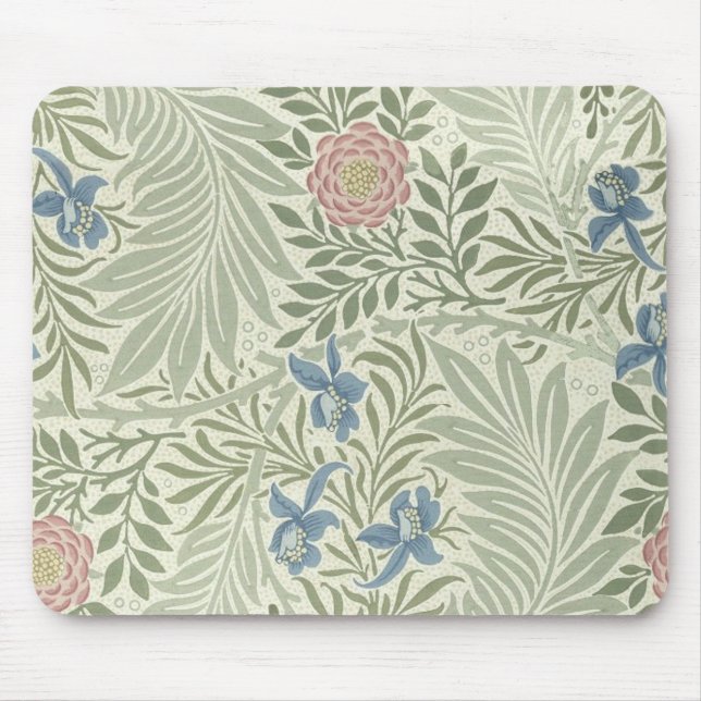 William Morris Larkspur Floral Wallpaper Mouse Pad (Front)