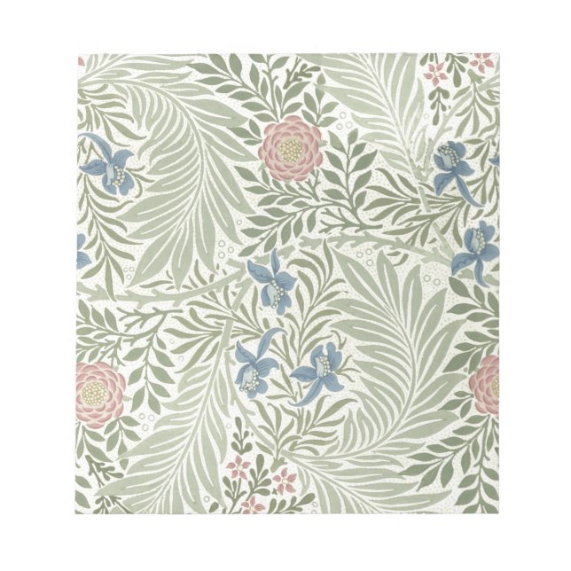 William Morris Larkspur Floral Wallpaper Notepad (Front)