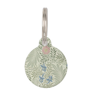 William Morris Larkspur Floral Wallpaper Pet ID Tag