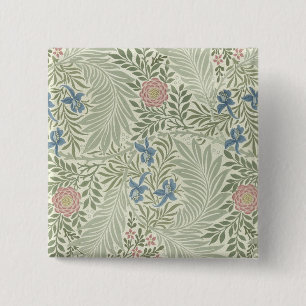 William Morris Larkspur Floral Wallpaper Pinback Button