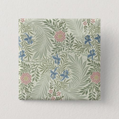 William Morris Larkspur Floral Wallpaper Pinback Button