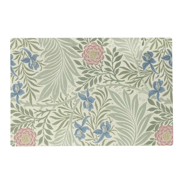 William Morris Larkspur Floral Wallpaper Placemat (Front)