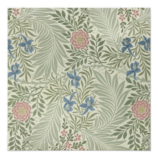 William Morris Larkspur Floral Wallpaper Poster (Front)