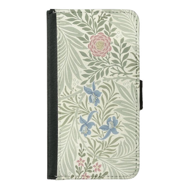 William Morris Larkspur Floral Wallpaper Samsung Galaxy Wallet Case (Front)