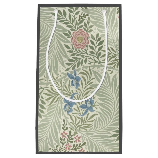 William Morris Larkspur Floral Wallpaper Small Gift Bag (Front)