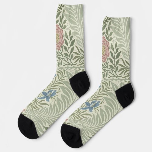 William Morris Larkspur Floral Wallpaper Socks