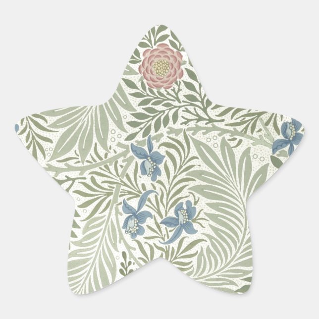 William Morris Larkspur Floral Wallpaper Star Sticker (Front)