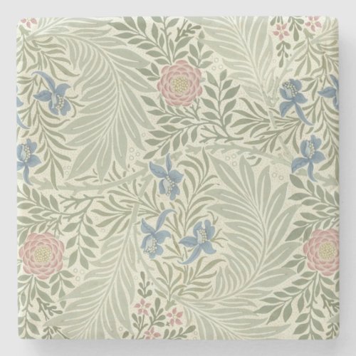 William Morris Larkspur Floral Wallpaper Stone Coaster