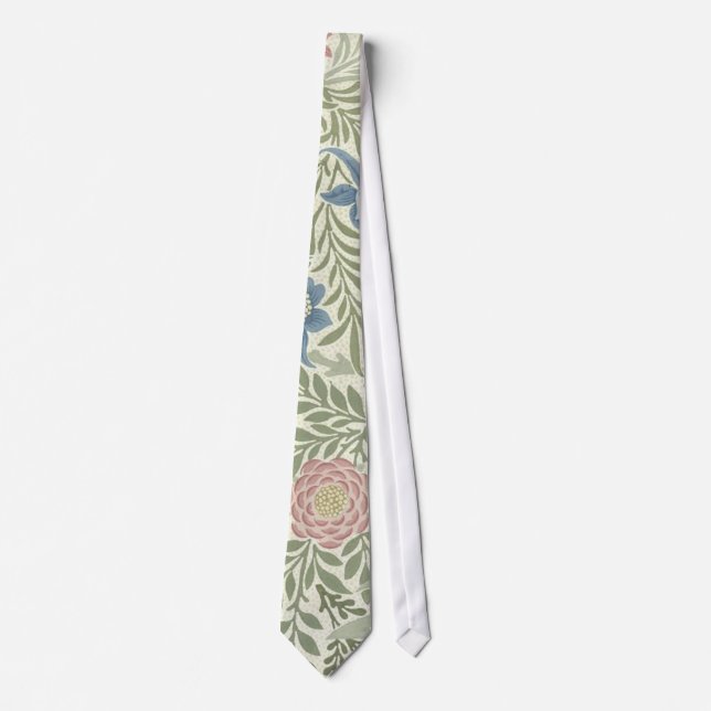 William Morris Larkspur Floral Wallpaper Tie (Front)