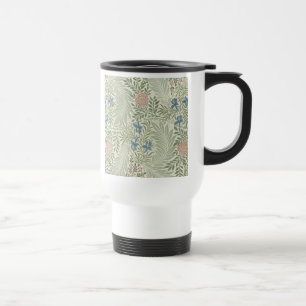 William Morris Larkspur Floral Wallpaper Travel Mug