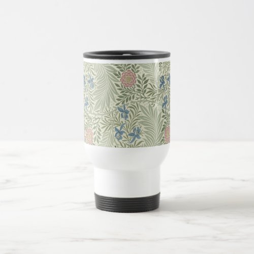 William Morris Larkspur Floral Wallpaper Travel Mug