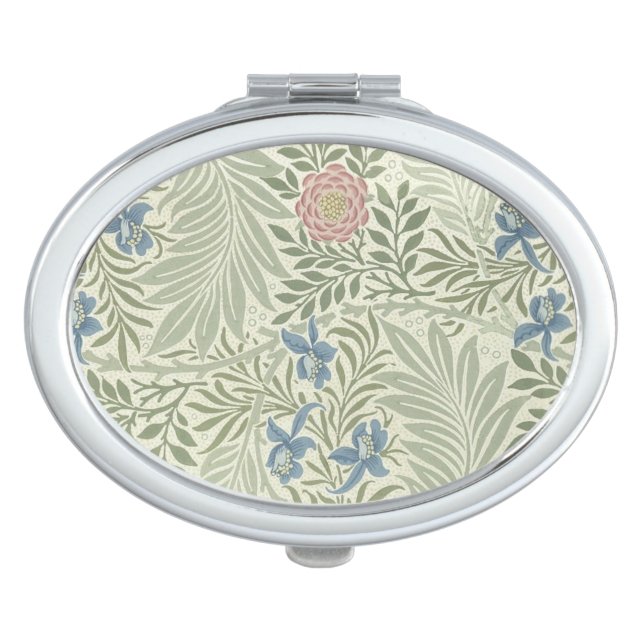 William Morris Larkspur Floral Wallpaper Vanity Mirror (Front)