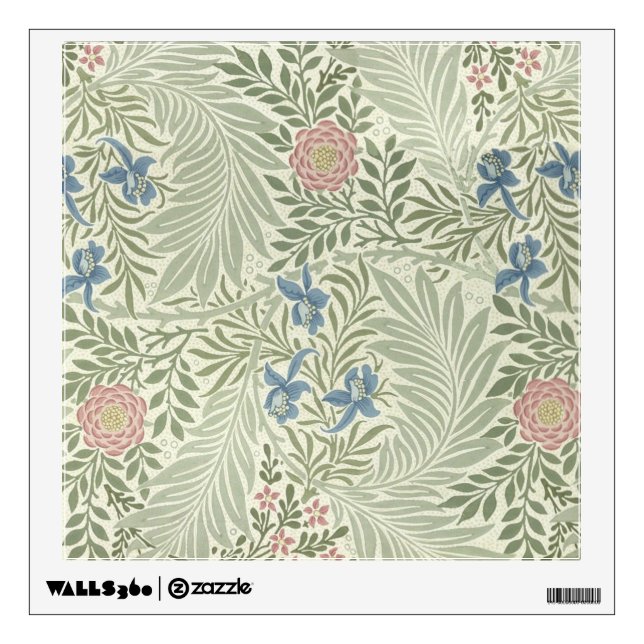 William Morris Larkspur Floral Wallpaper Wall Sticker (Front)