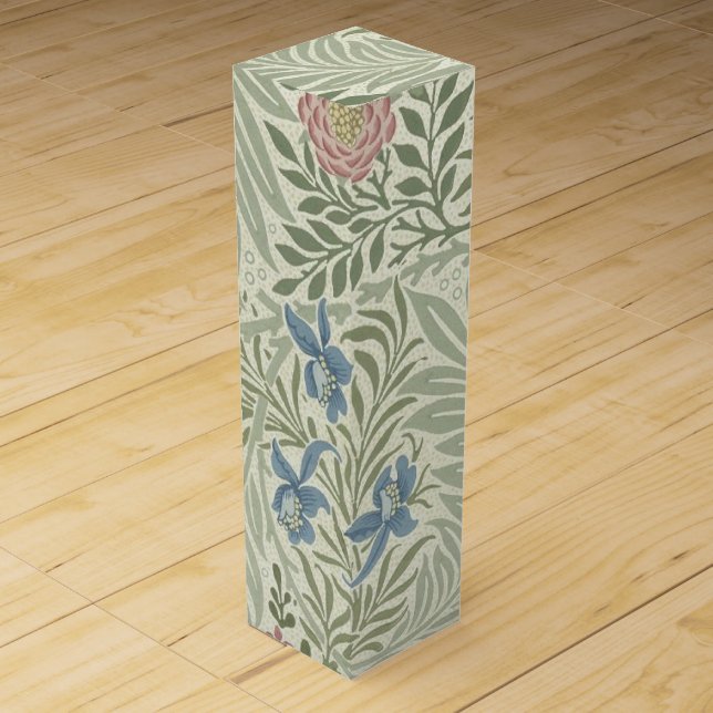 William Morris Larkspur Floral Wallpaper Wine Gift Box (Front)