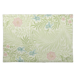 William Morris - Larkspur - Pink Flowers & Leaves Cloth Placemat