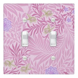 William Morris - Larkspur - Pink Flowers & Leaves Light Switch Cover