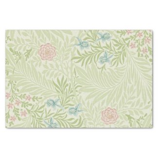 William Morris - Larkspur - Pink Flowers & Leaves Tissue Paper