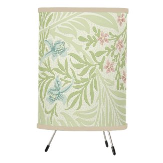 William Morris - Larkspur - Pink Flowers & Leaves Tripod Lamp