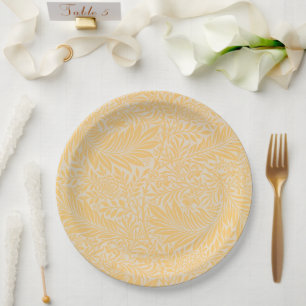 William Morris Larkspur yellow paper plates 