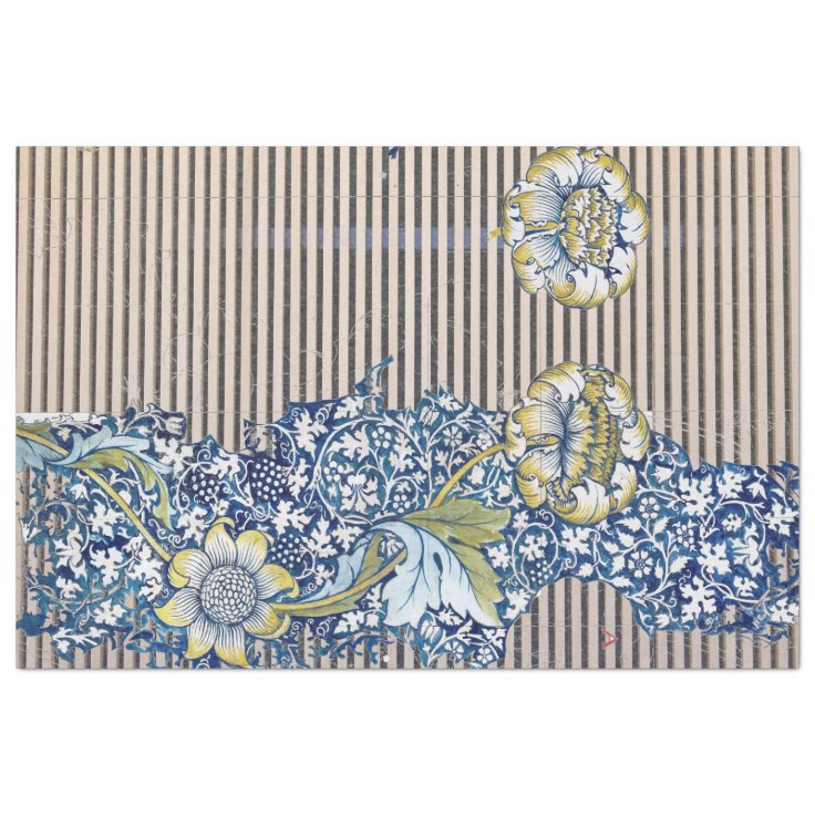 William Morris LEAF PATTERN DECOUPAGE Tissue Paper Zazzle