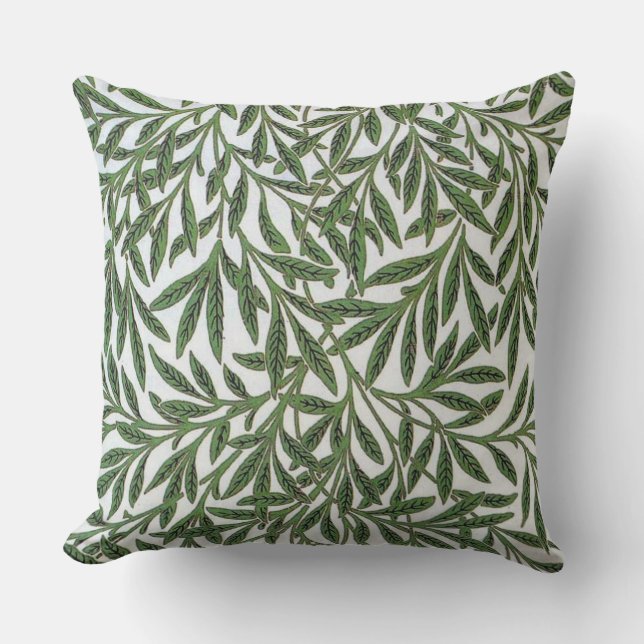 William Morris Leaves Throw Pillow (Front)