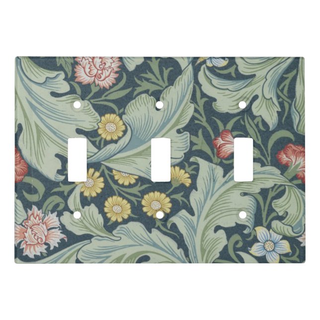 William Morris Leicester Leaves Flowers Carnation Light Switch Cover (Front)