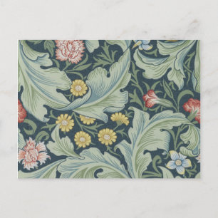 William Morris Leicester Leaves Flowers Carnation Postcard