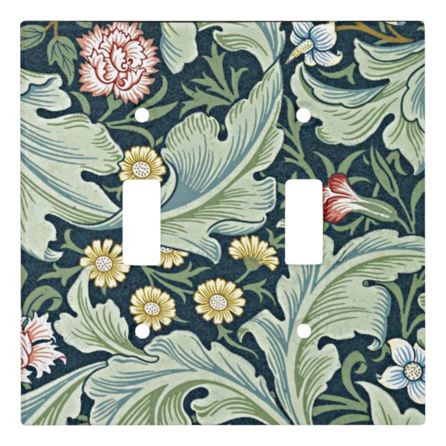 William Morris - Leicester vintage floral design, Light Switch Cover (Front)