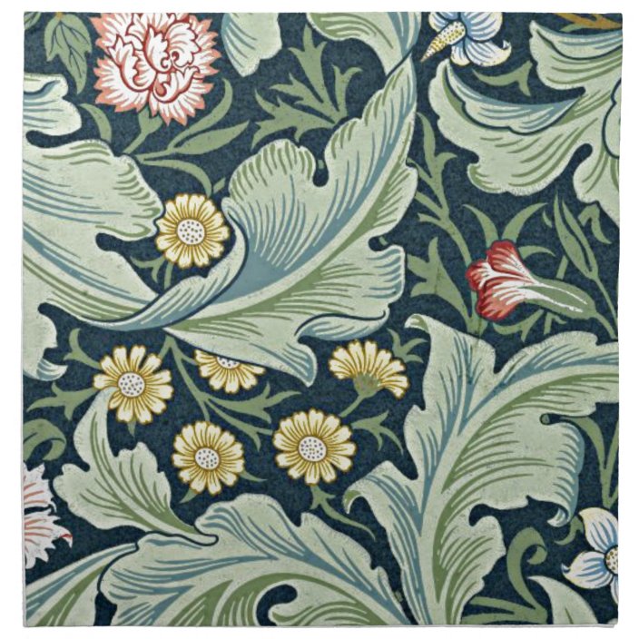 William Morris Leicester Vintage Floral Design Napkin Zazzle Com