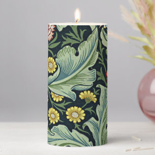 William Morris - Leicester vintage floral design Pillar Candle