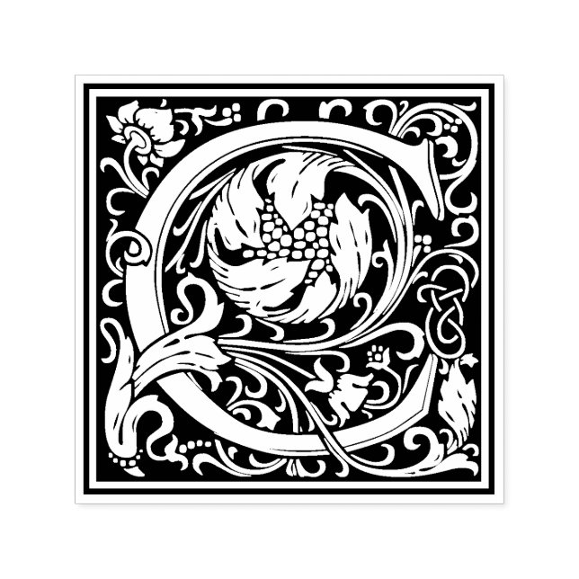 William Morris Letter C Victorian Floral Stamp (Design)