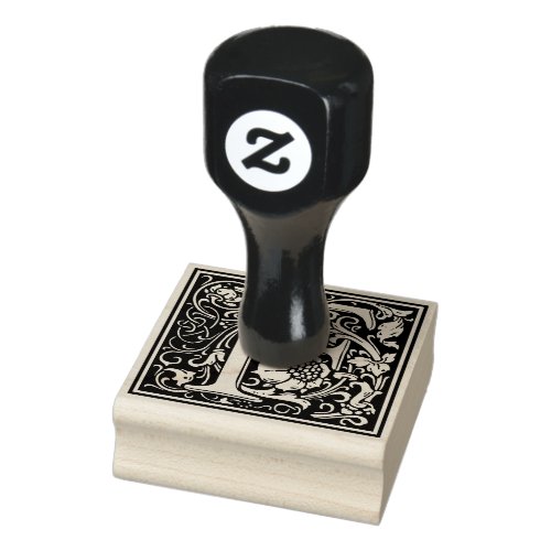 William Morris Letter F Rubber Stamp