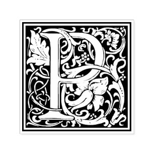 William Morris Letter P Victorian Floral Stamp