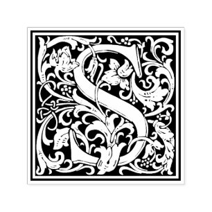William Morris Letter S Victorian Floral Stamp