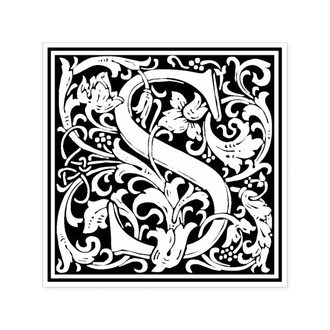 William Morris Letter S Victorian Floral Stamp (Design)