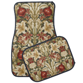 William Morris Lily and Pomegranate Floral pattern Car Floor Mat
