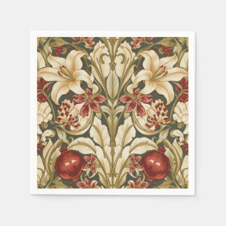William Morris Lily and Pomegranate Floral pattern Napkins