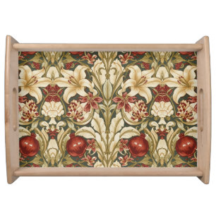 William Morris Lily and Pomegranate Floral pattern Serving Tray