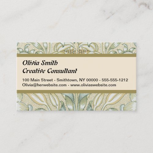 William Morris Lily and Pomegranate Flower Classic Business Card