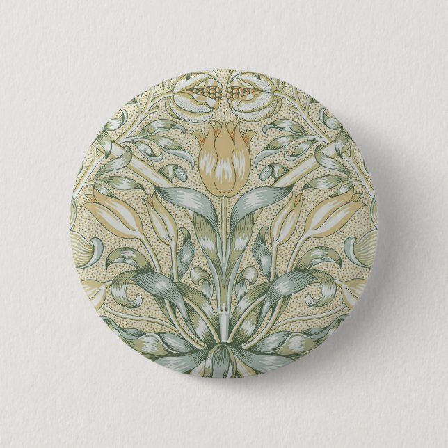 William Morris Lily and Pomegranate Flower Classic Button (Front)