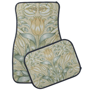 William Morris Lily and Pomegranate Flower Classic Car Floor Mat