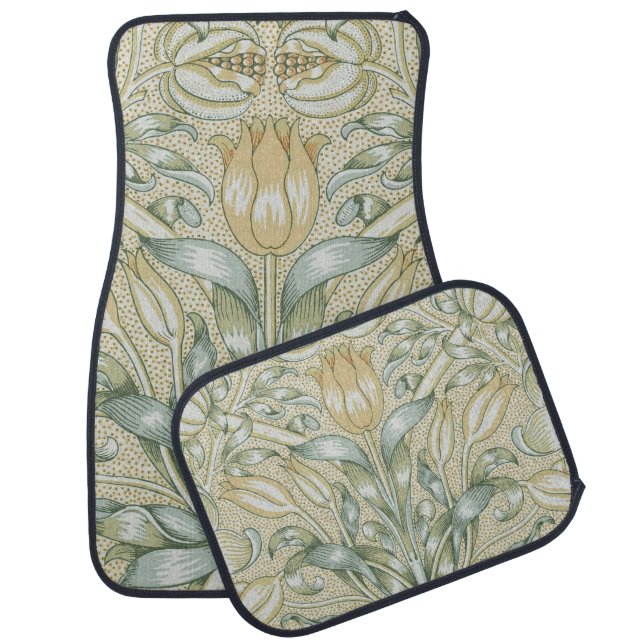William Morris Lily and Pomegranate Flower Classic Car Floor Mat (Set)