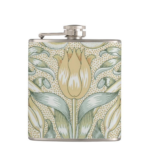 William Morris Lily and Pomegranate Flower Classic Flask (Front)