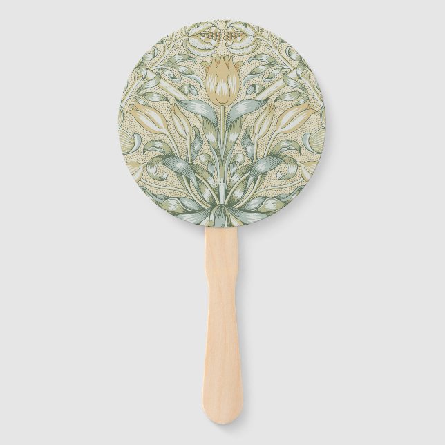 William Morris Lily and Pomegranate Flower Classic Hand Fan (Front)