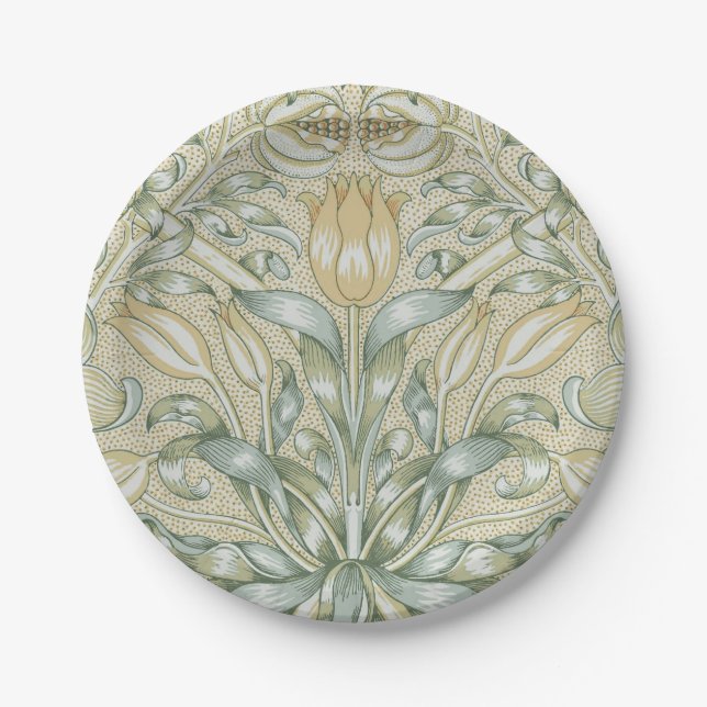 William Morris Lily and Pomegranate Flower Classic Paper Plates (Front)