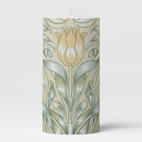 William Morris Lily and Pomegranate Flower Classic Pillar Candle