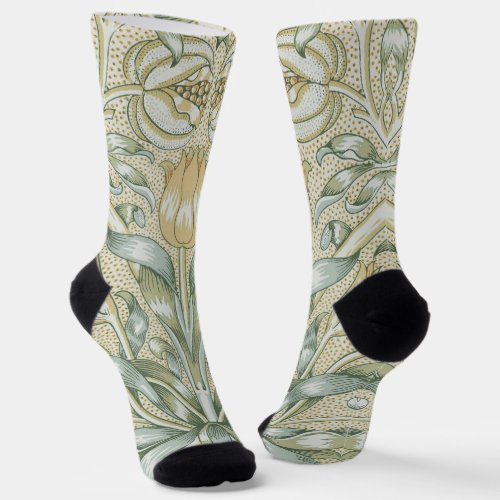 William Morris Lily and Pomegranate Flower Classic Socks